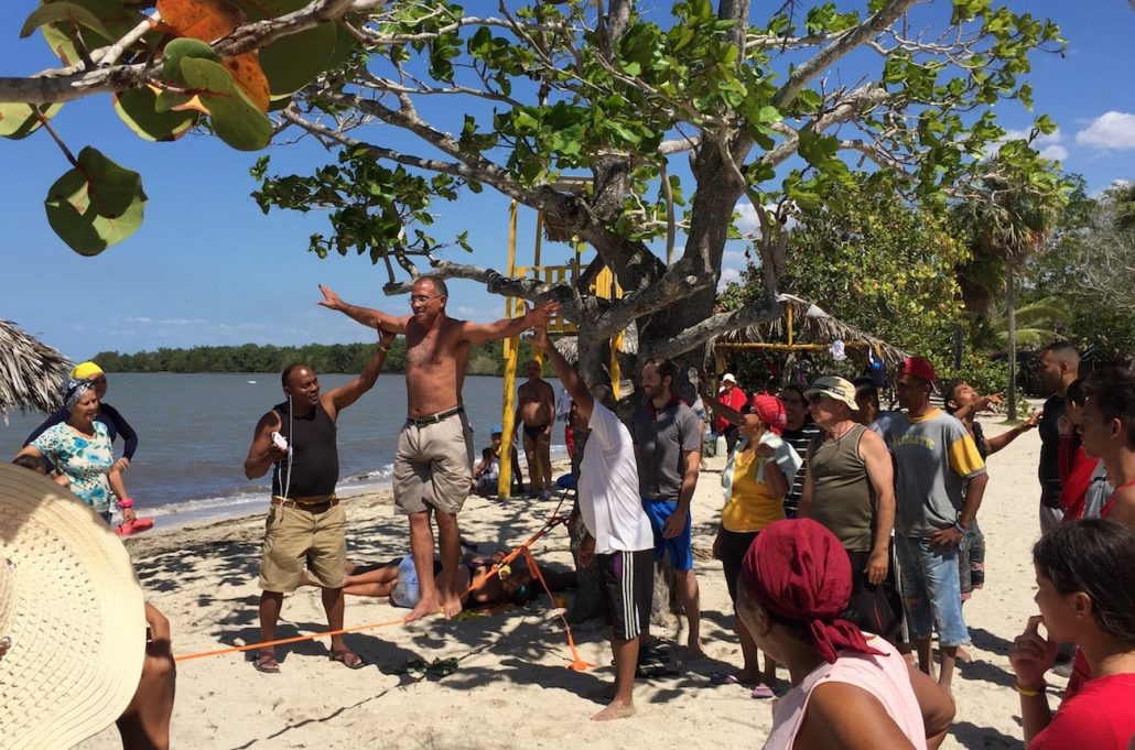 The workshop on the beach